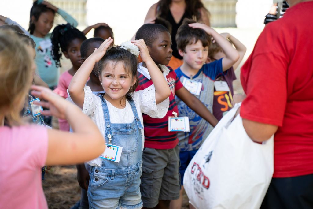 students tapping their heads